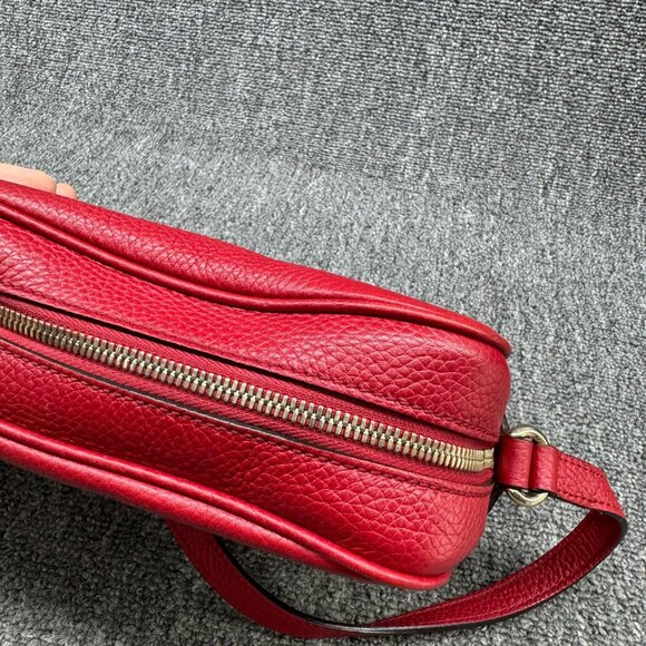 GUCCI Soho red Leather Shoulder Bag 585-083125 - Picture 10 of 14